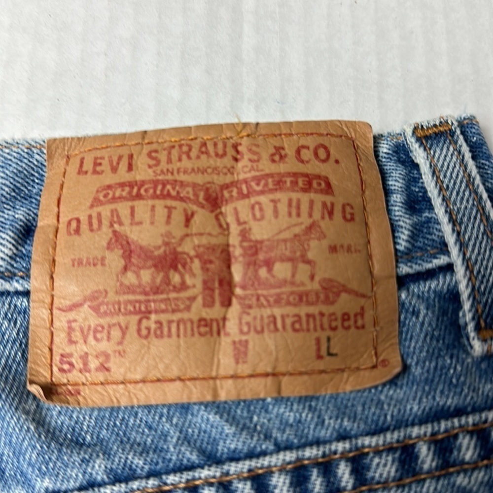 Vintage 90s Levi’s 512 Cutoff ShortsHand-Painted Sunflower Denim Festival Indie - Picture 6 of 11
